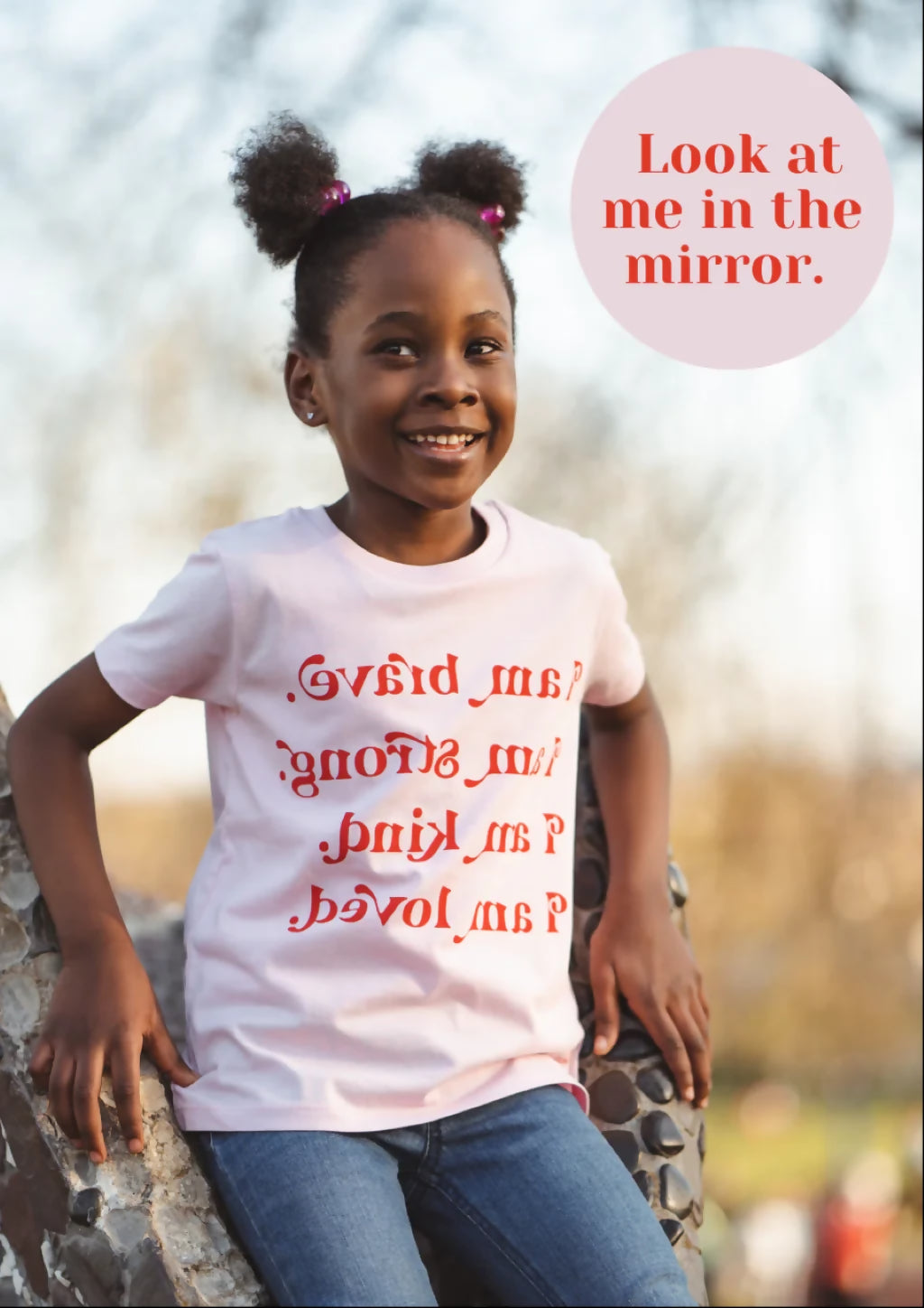 organic cotton kids t-shirt with positive self talk