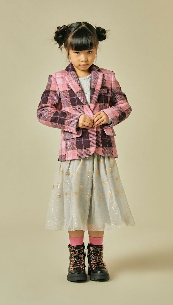 Unique Unicorn Tweed Blazer in Pink six