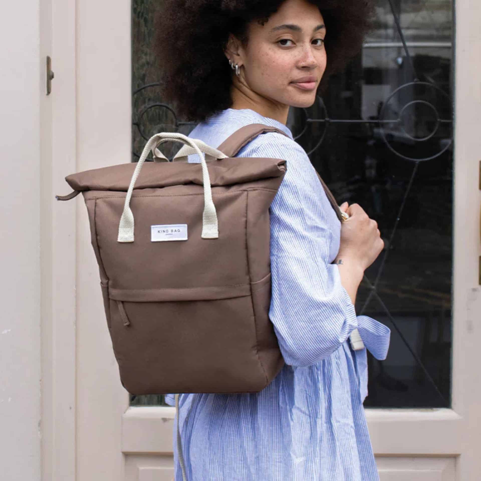 Kind Bag Hackney Backpack - Medium - Cocoa | stainless steel plastic-free kids UK — KIDDYKIND