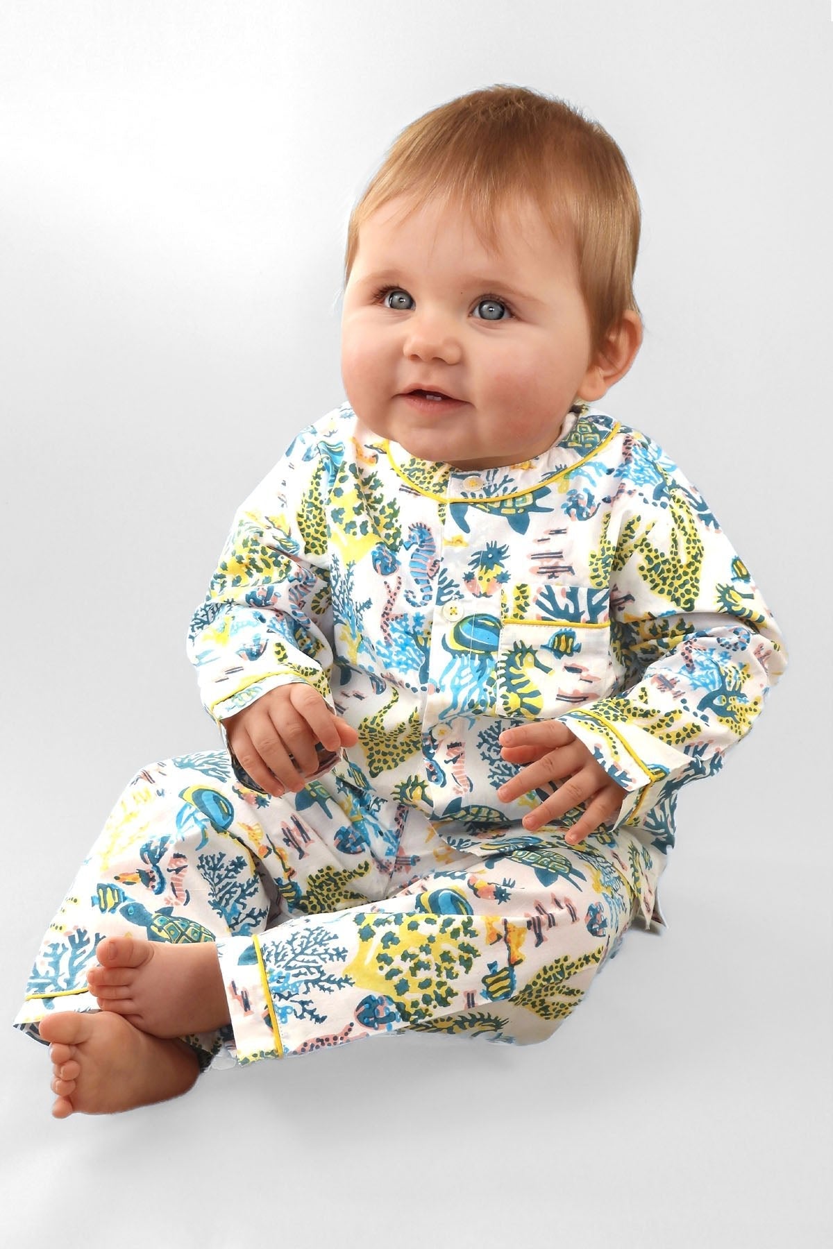 a fin - tastic dance off - organic cotton baby pyjama set - Kutti Lulu