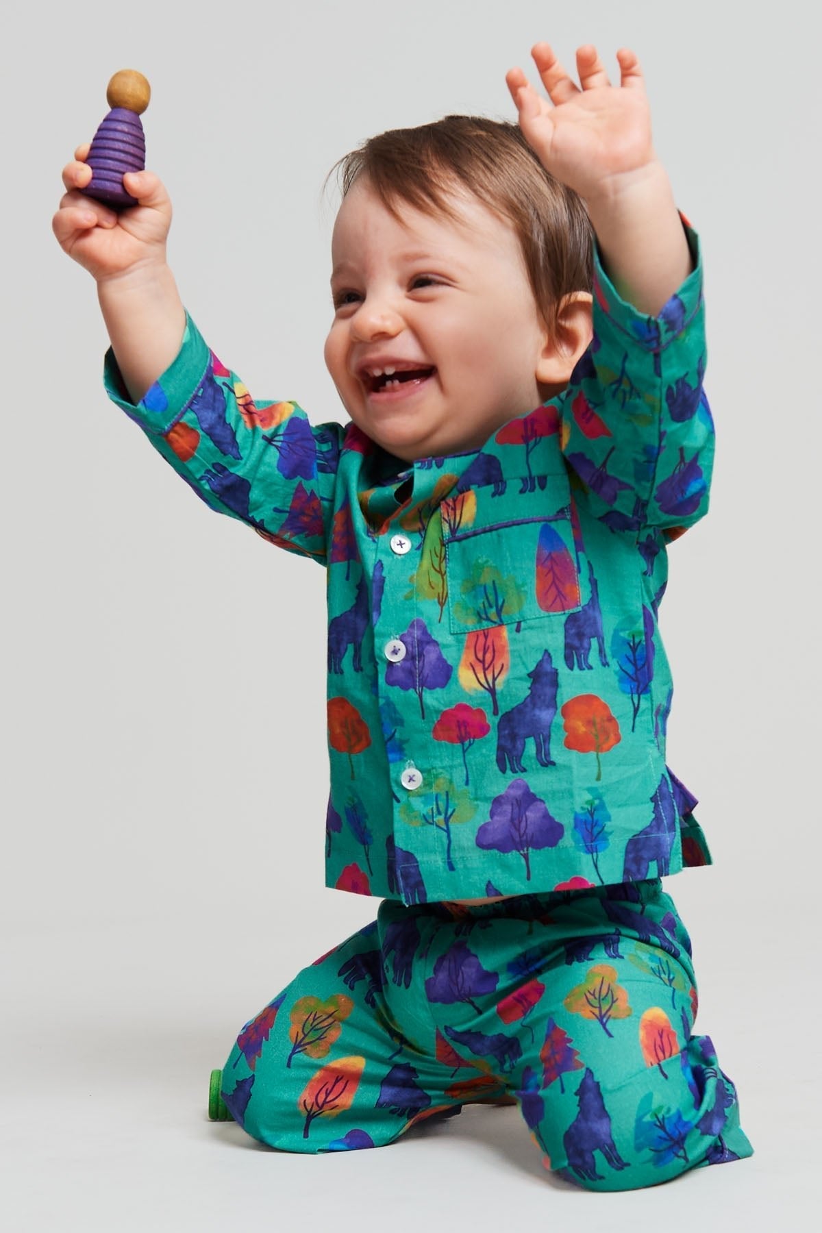 a whimsical howl - organic cotton baby pyjama set - Kutti Lulu