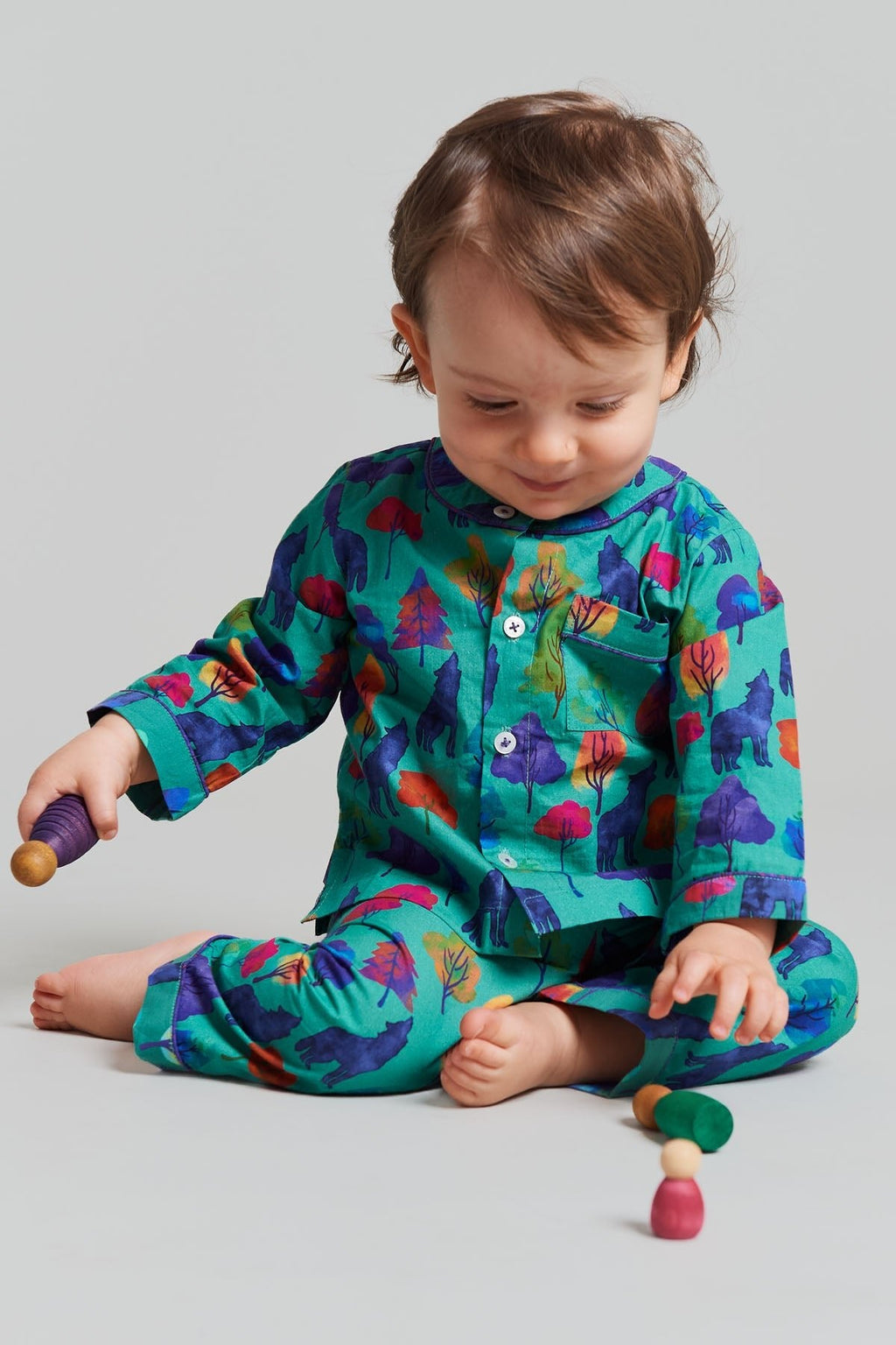 a whimsical howl - organic cotton baby pyjama set - Kutti Lulu