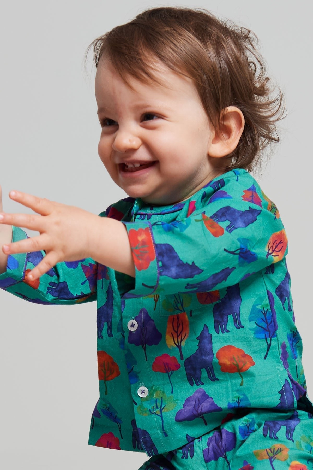 a whimsical howl - organic cotton baby pyjama set - Kutti Lulu