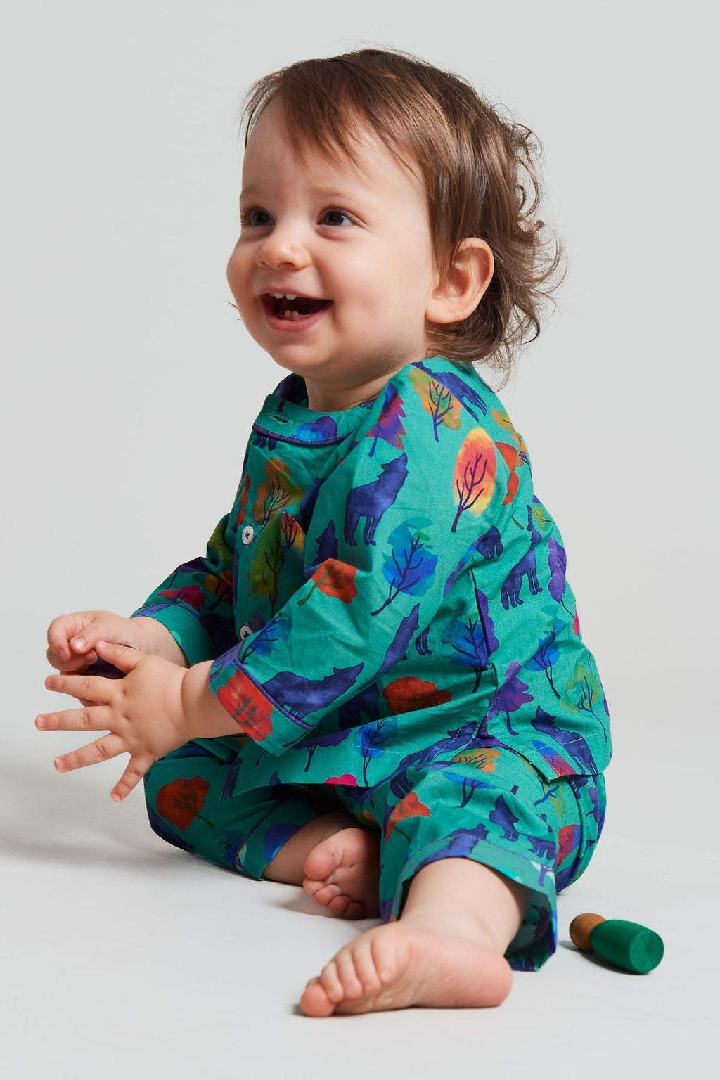 a whimsical howl - organic cotton baby pyjama set - Kutti Lulu