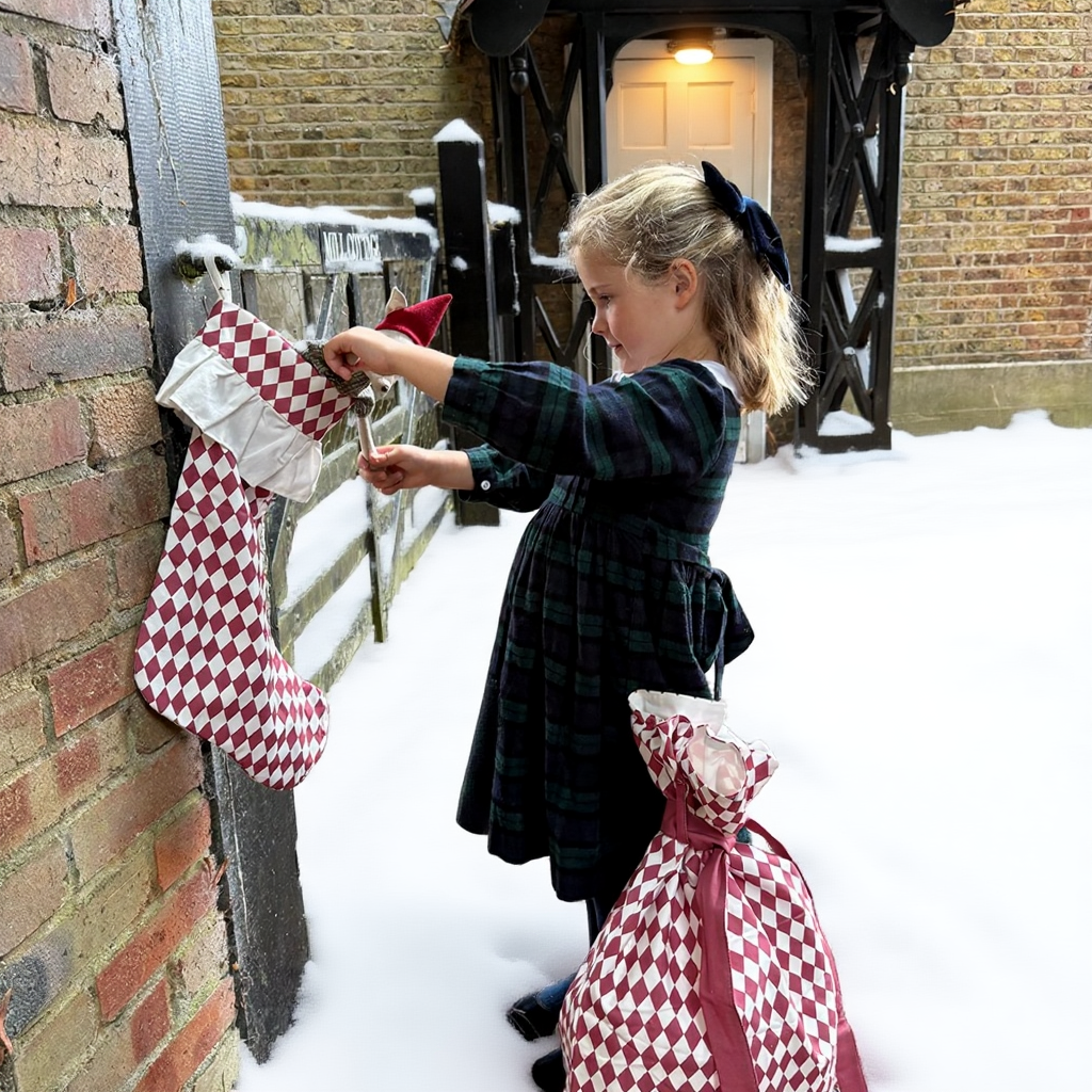 Harlequin Ruffled Stocking - Mulled Wine