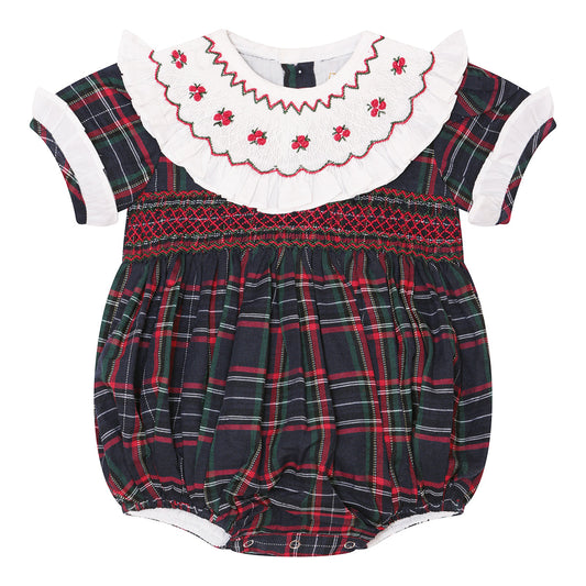 Anna Handsmocked Baby Girl Romper