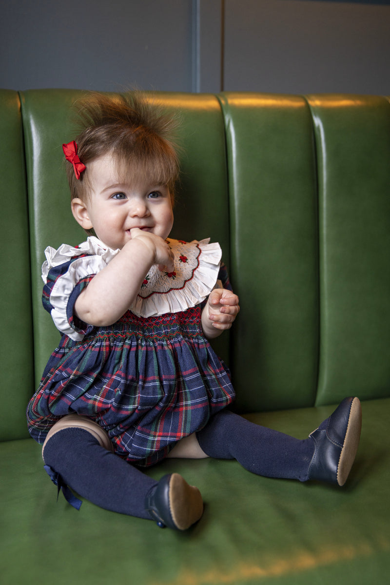 Anna Handsmocked Baby Girl Romper