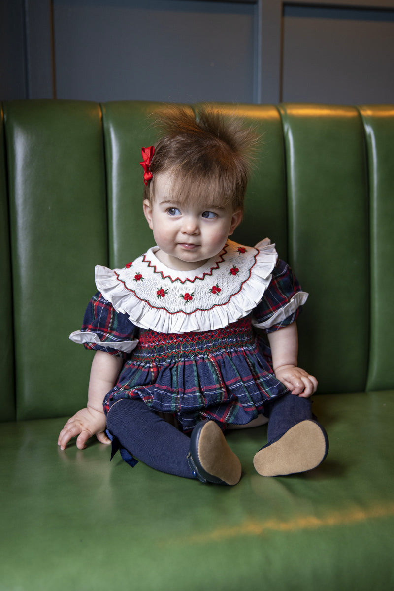 Anna Handsmocked Baby Girl Romper