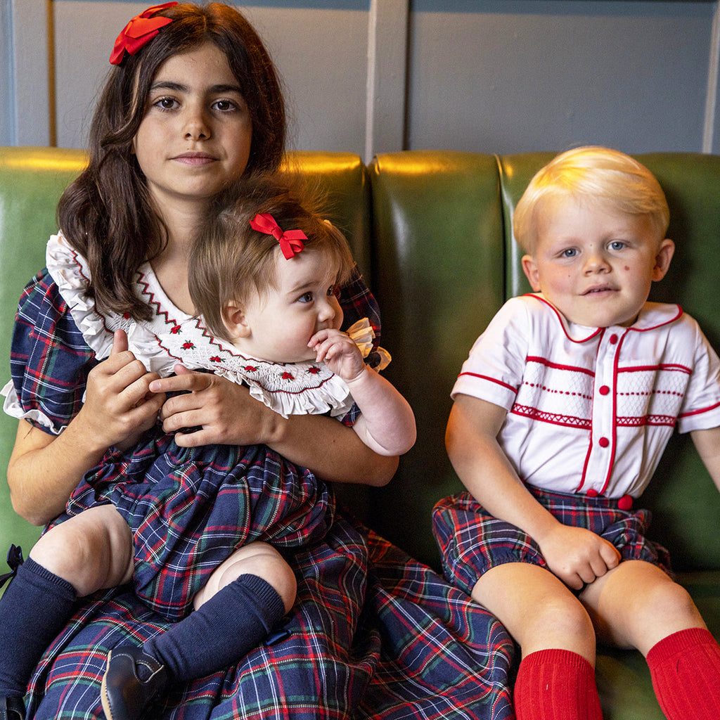 Anna Handsmocked Baby Girl Romper