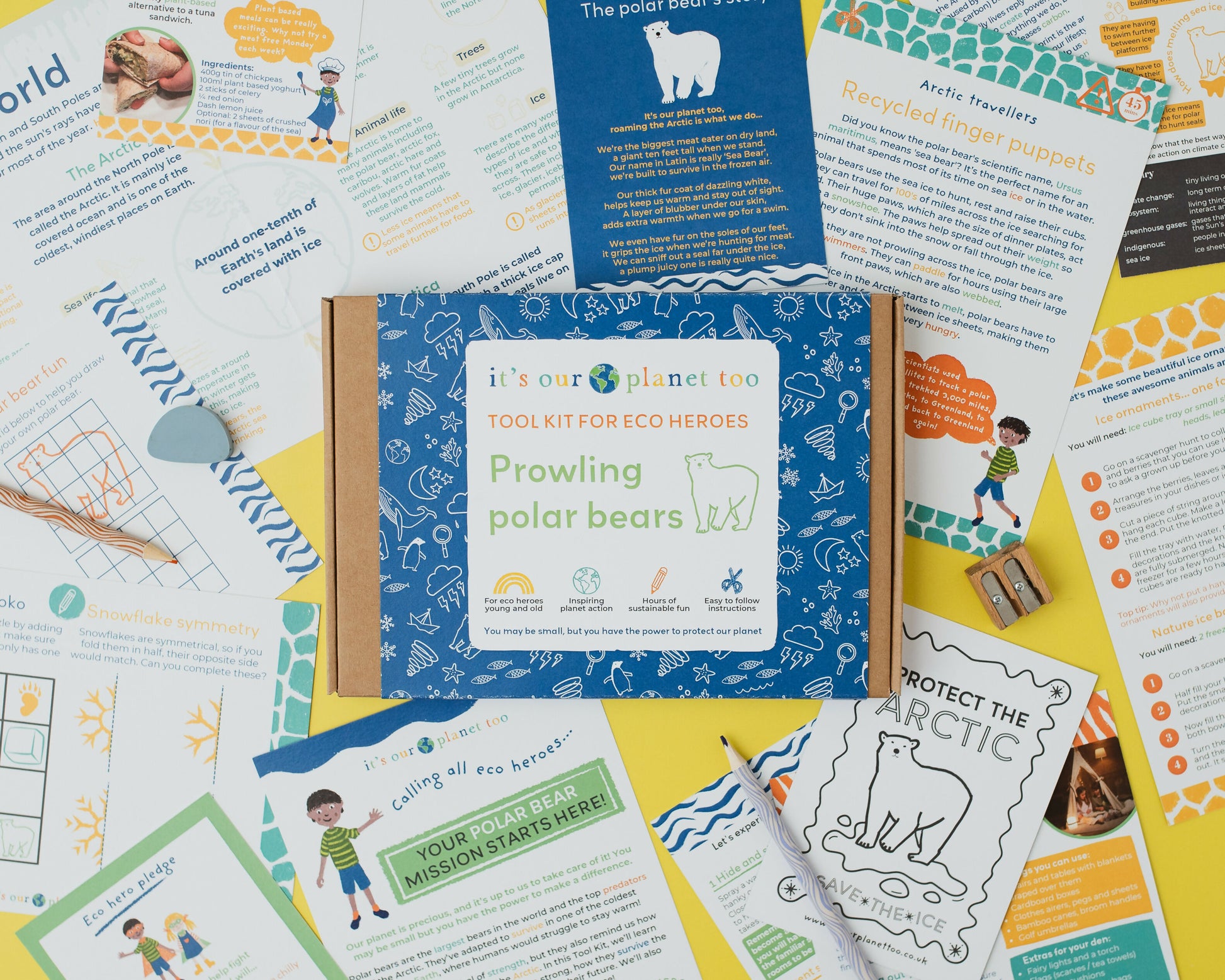 PROWLING POLAR BEARS - Children’s eco activity kit (Age 5+) | open-ended wooden toy for kids UK