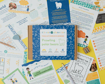 PROWLING POLAR BEARS - Children’s eco activity kit (Age 5+) | open-ended wooden toy for kids UK