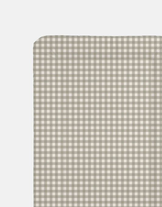 Ralphie Bear Gingham Sage luxury padded table changing mat for babies - sustainable nursery accessories UK | Kiddykind