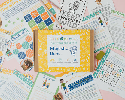 MAJESTIC LIONS - Children’s eco activity kit (Age 5+) | natural wooden toy for toddlers UK