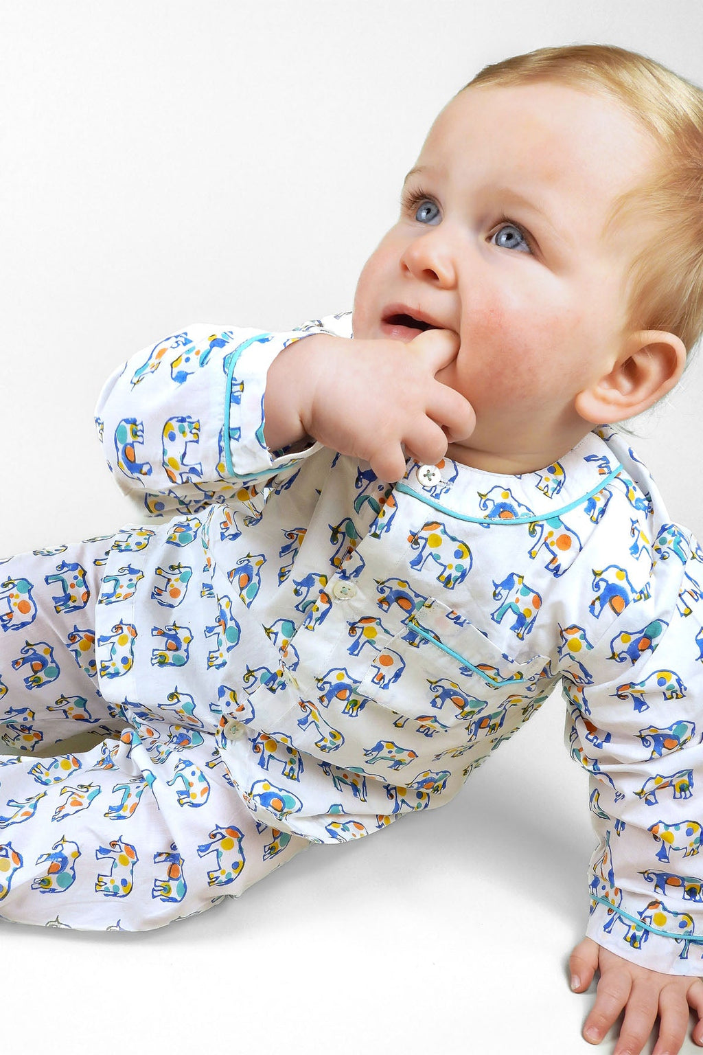 ella's polka - dot parade organic cotton baby pyjama set