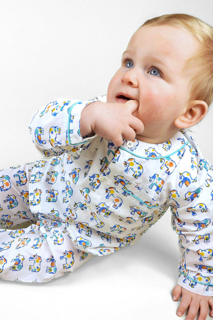 Natural baby sleep: ella's polka - dot parade organic cotton baby pyjama set | KIDDYKIND