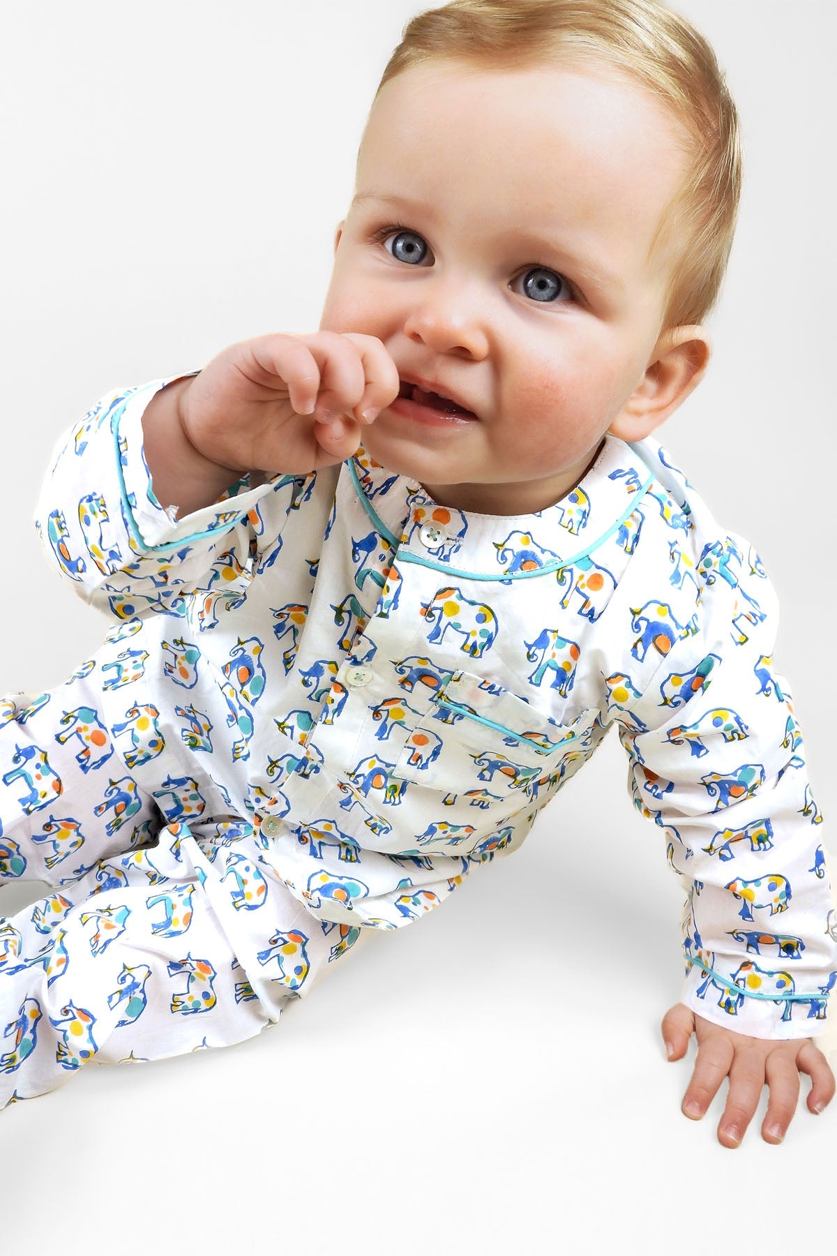 ella's polka - dot parade organic cotton baby pyjama set