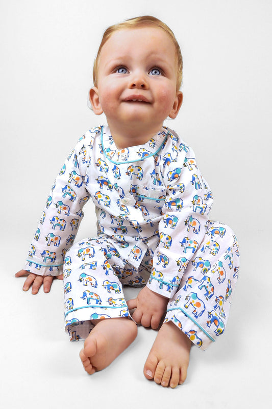 ella's polka - dot parade organic cotton baby pyjama set
