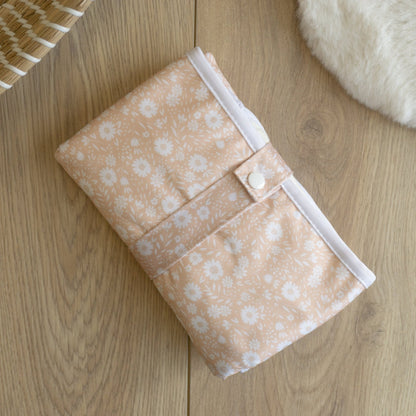 Baby Travel Changing Mats - Flower Power Peach