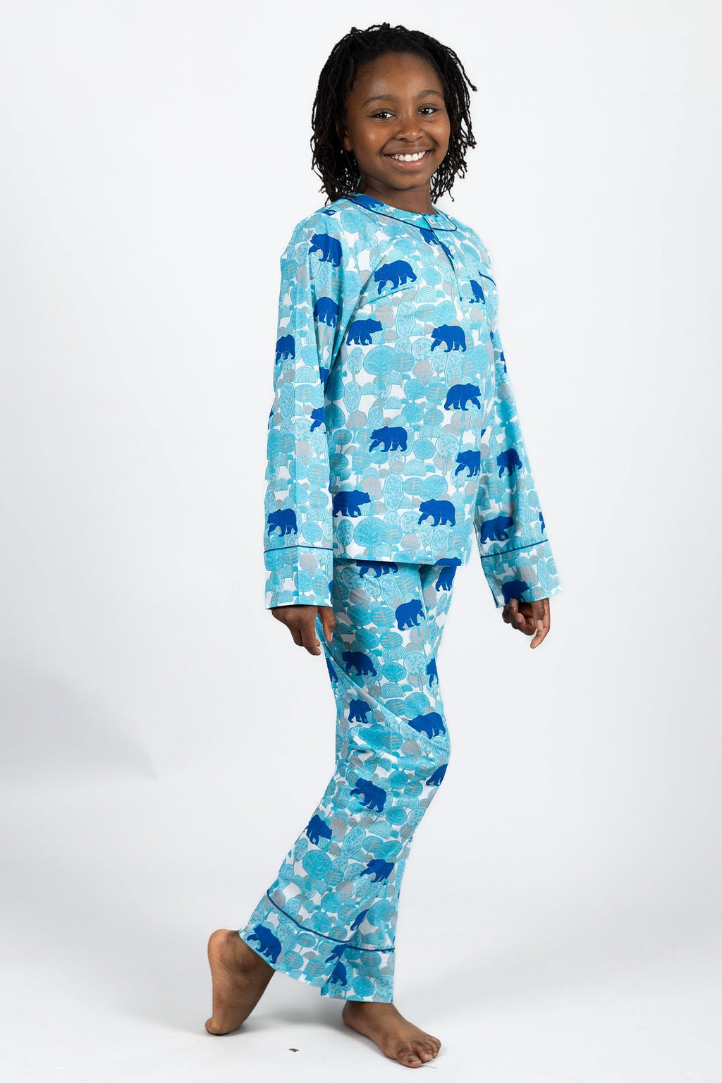 the wandering bear - organic cotton kids pyjama set