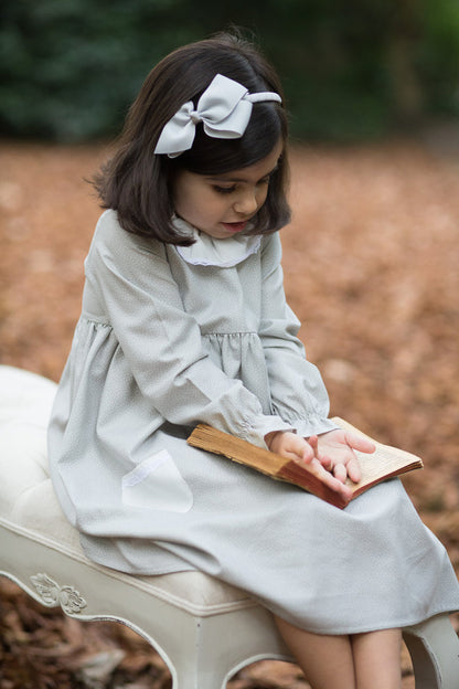 Big Bow Hairband - Grey by Beatrice and Bee, vetted by KIDDYKIND