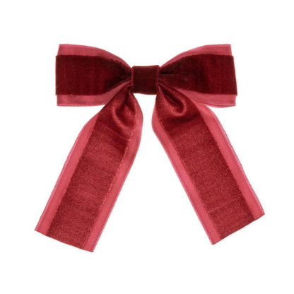 Big Velvet Bow Clip - Red