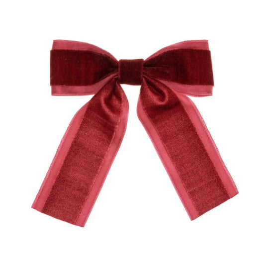 Big Velvet Bow Clip - Red