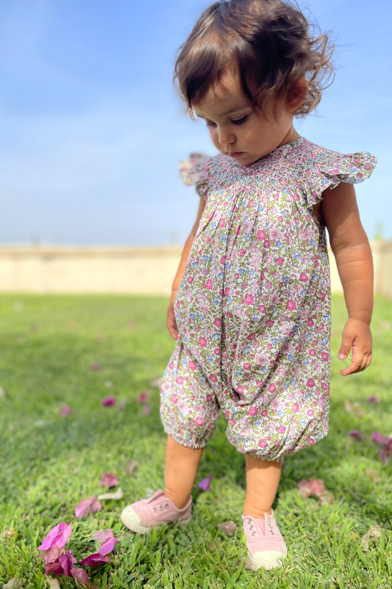Casilda Handsmocked Girl Playsuit