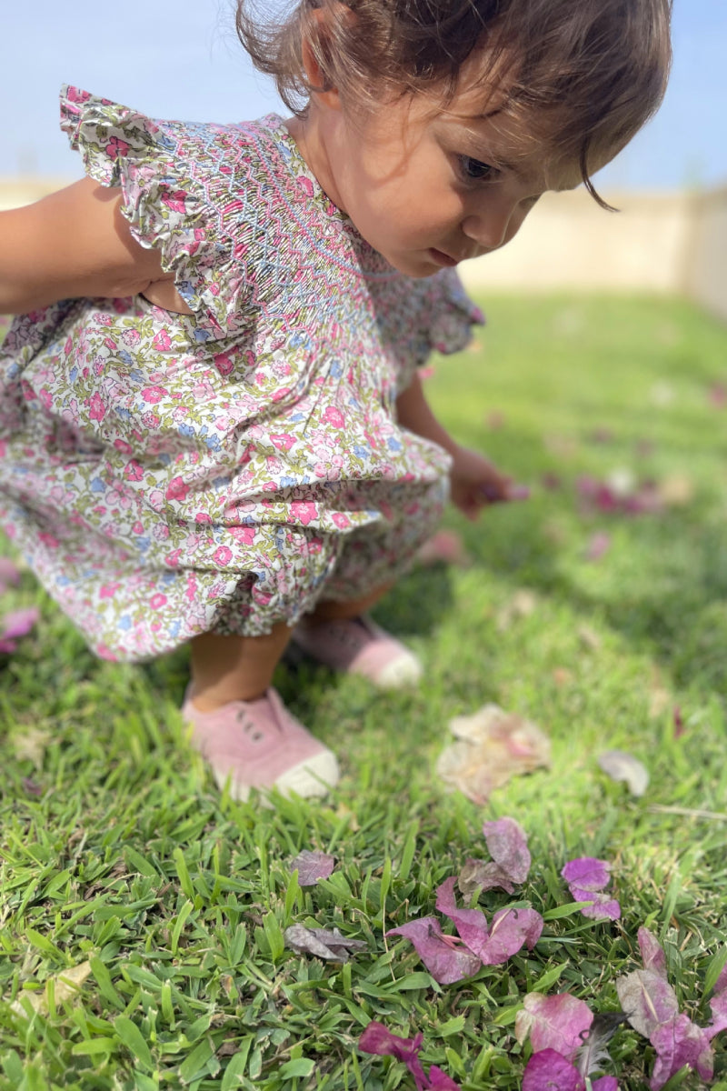 Casilda Handsmocked Girl Playsuit