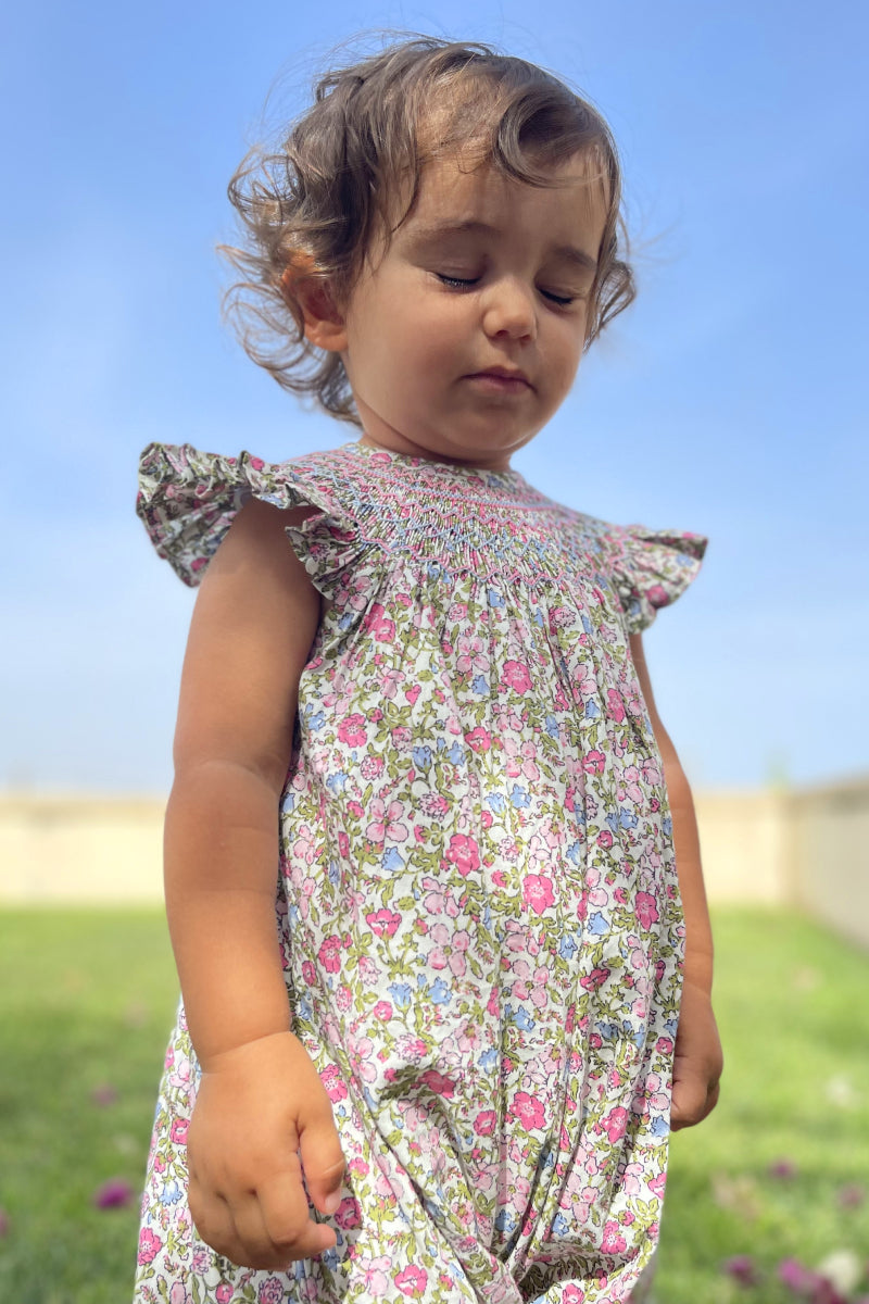 Casilda Handsmocked Girl Playsuit