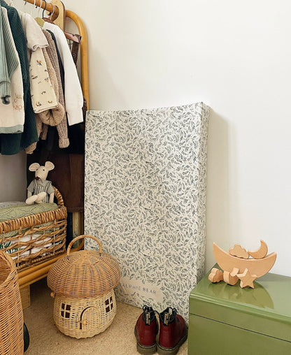 Willow Leaf Anti Roll Wedge Baby Changing Mat - Sage Green