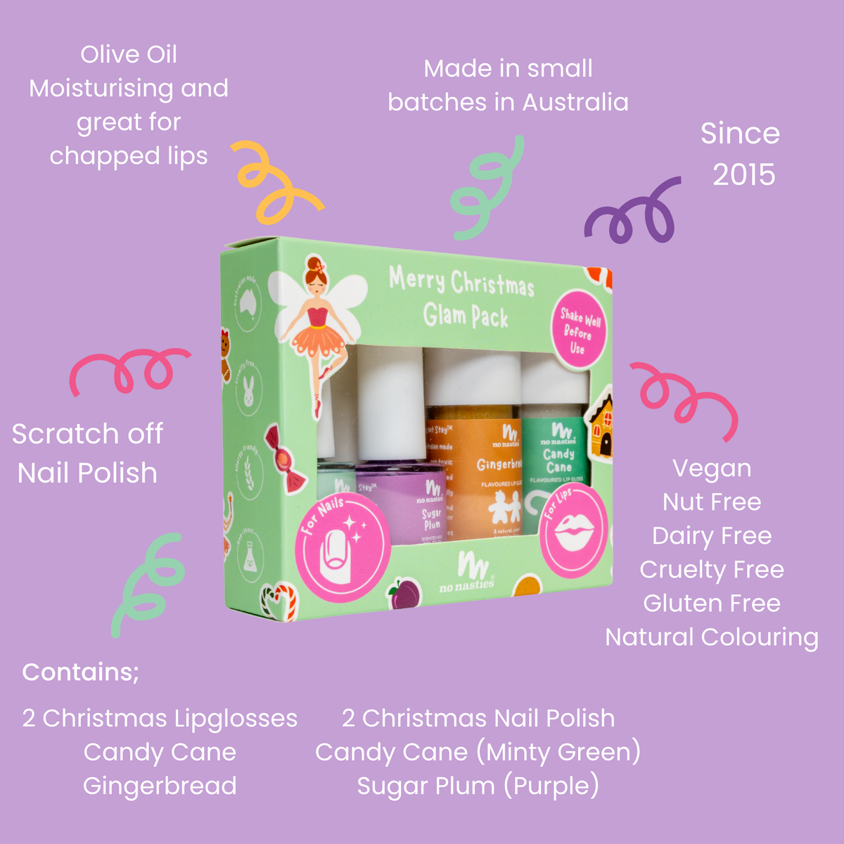 Christmas Lip Gloss & Nail Polish Gift Set