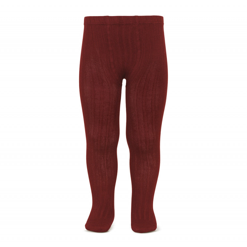 Ribbed Tights - Burgundy