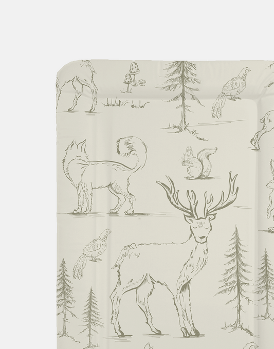 Ralphie Bear Woodland luxury padded table changing mat - sustainable nursery accessories UK | Kiddykind
