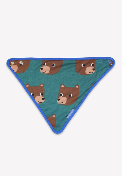 Organic Brown Bear Print Dribble Bib | organic baby clothes UK — KIDDYKIND