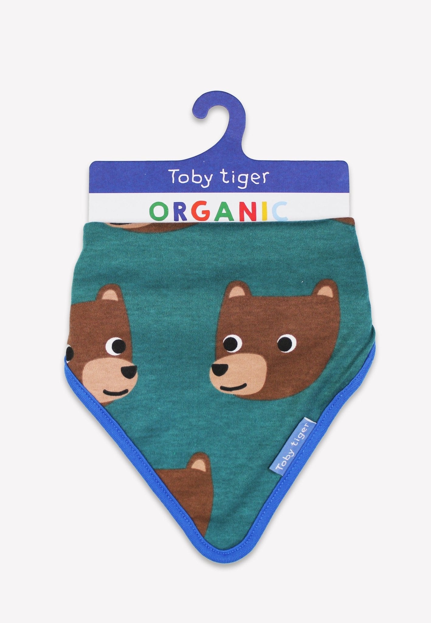 Organic Brown Bear Print Dribble Bib | organic baby clothes UK — KIDDYKIND