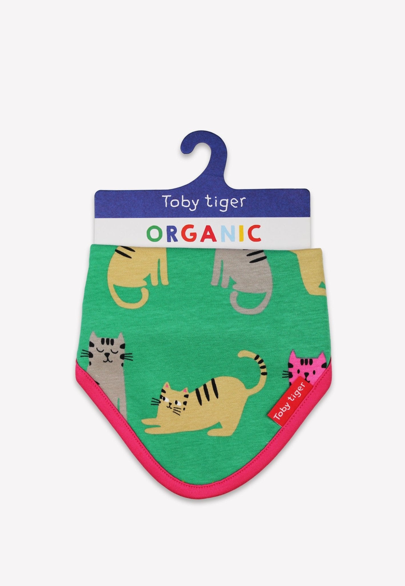 Organic Kitten Print Dribble Bib | organic baby clothes UK — KIDDYKIND