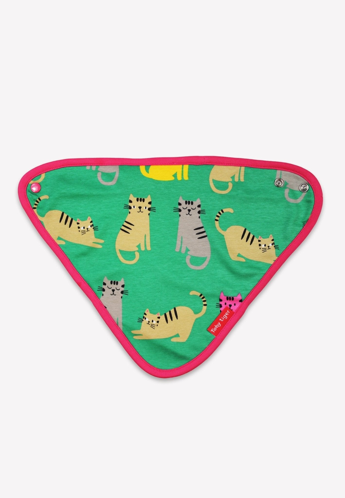 Organic Kitten Print Dribble Bib | organic baby clothes UK — KIDDYKIND