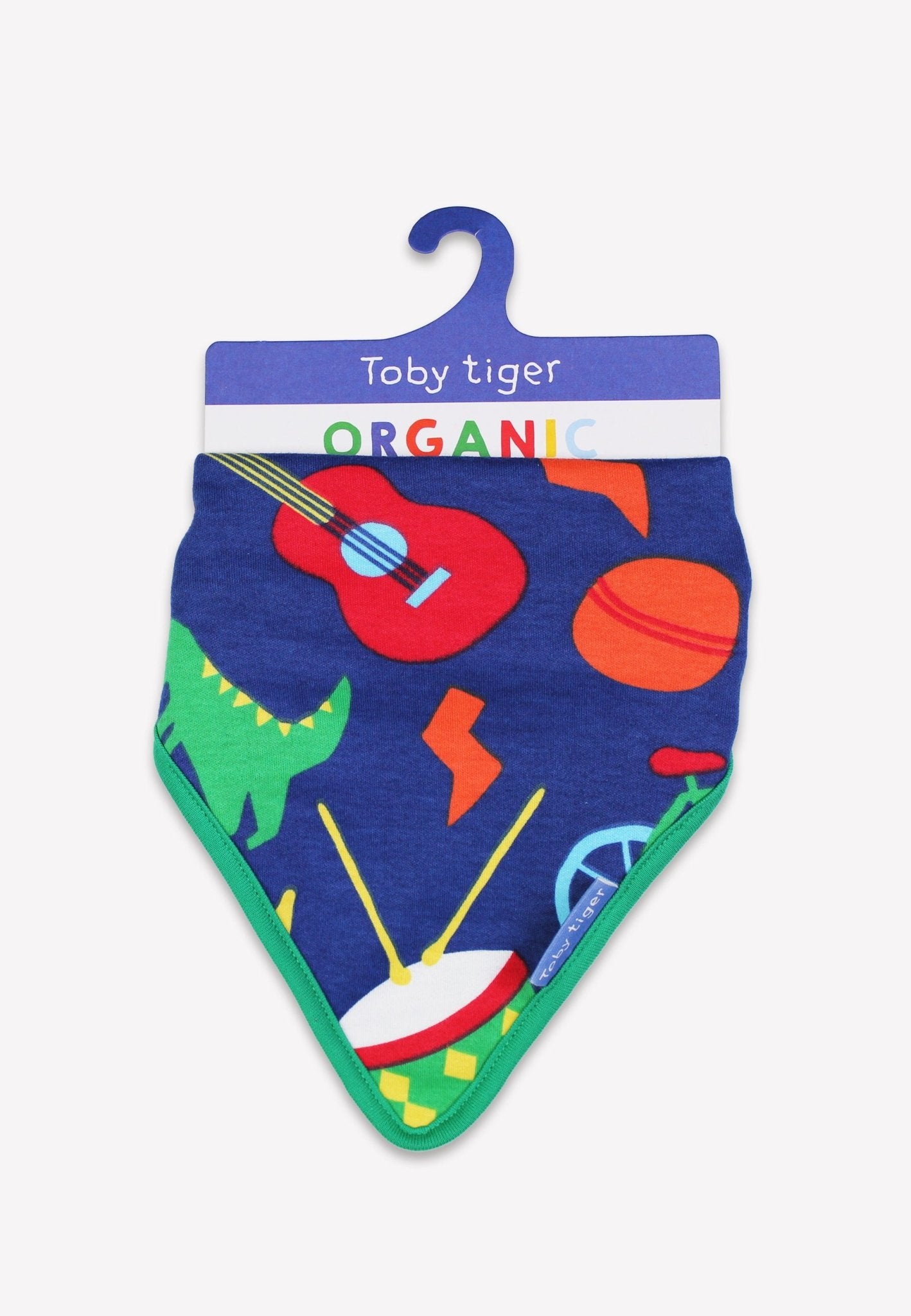Organic Toys Print Dribble Bib - Toby Tiger