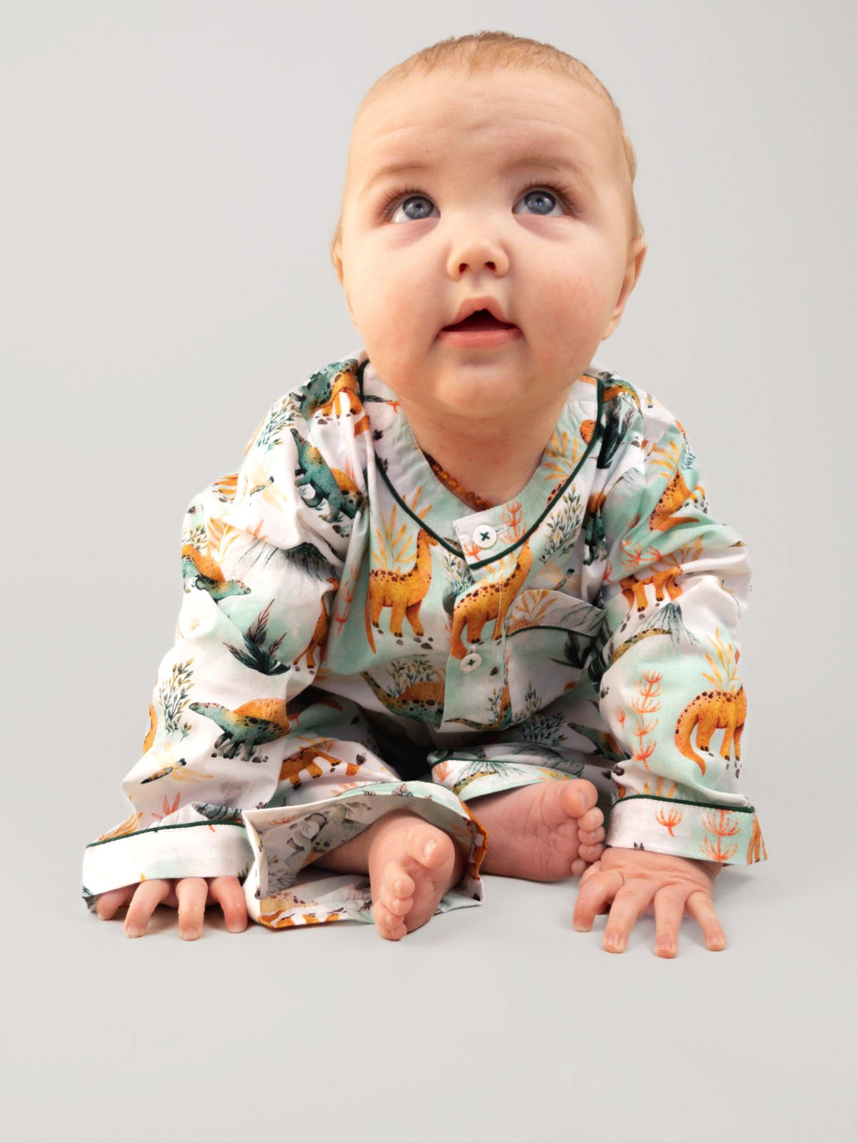 dinosaur summit - organic cotton baby pyjama set - Kutti Lulu