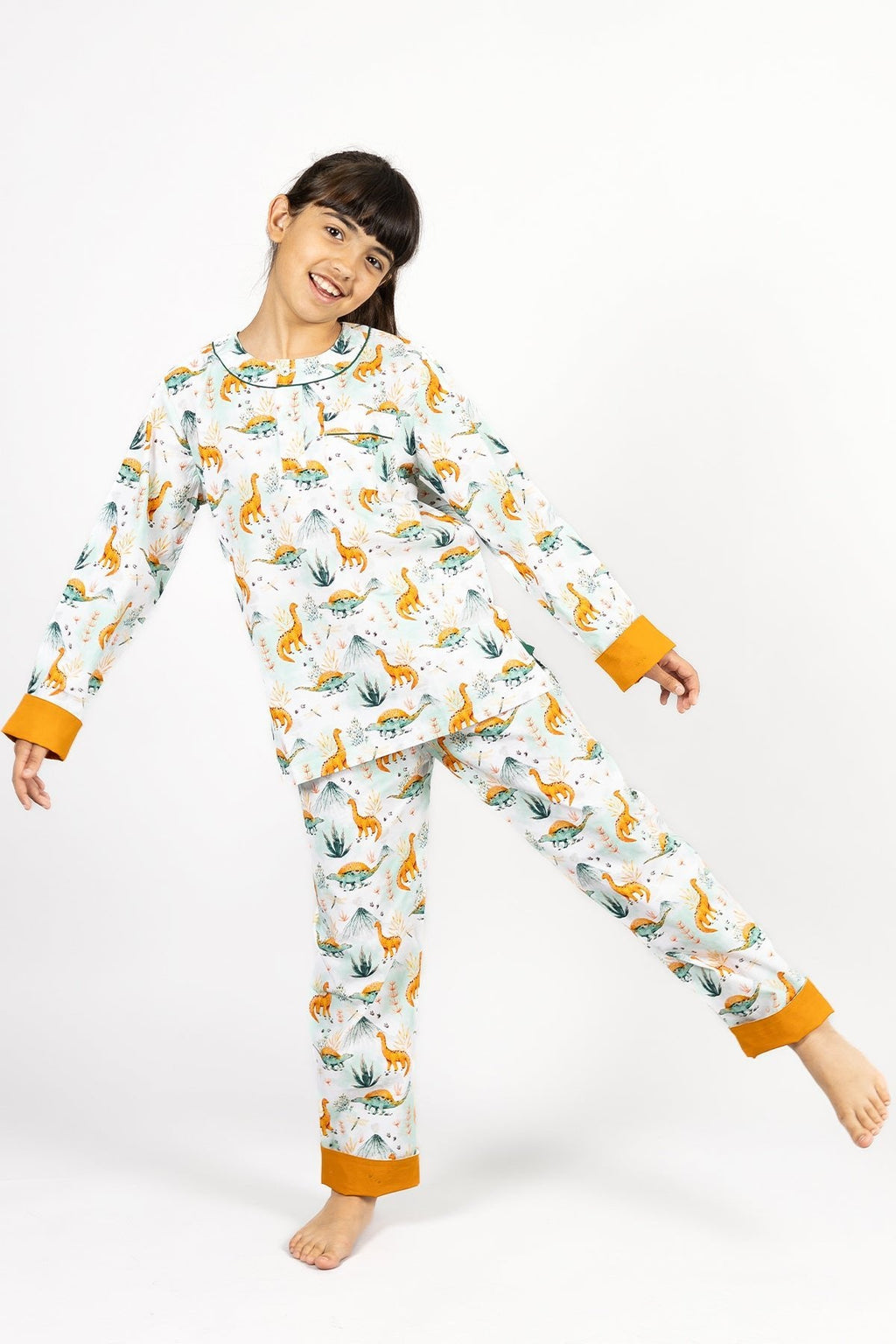 dinosaur summit - organic cotton kids pyjama set - Kutti Lulu