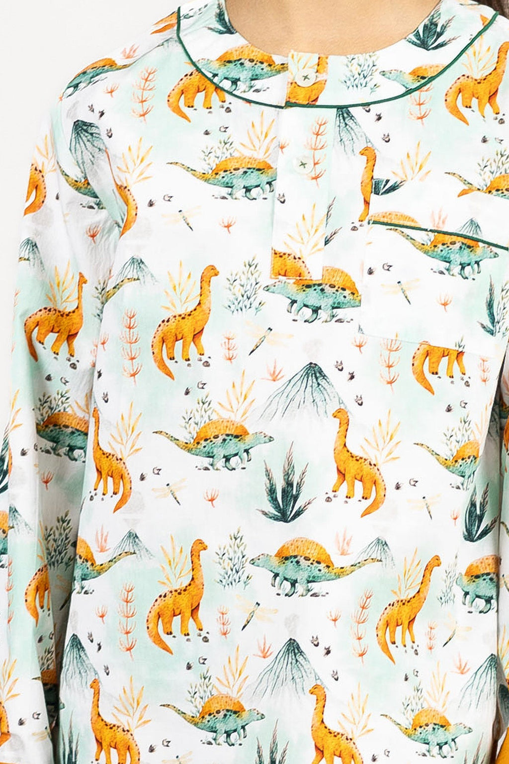 dinosaur summit - organic cotton kids pyjama set - Kutti Lulu