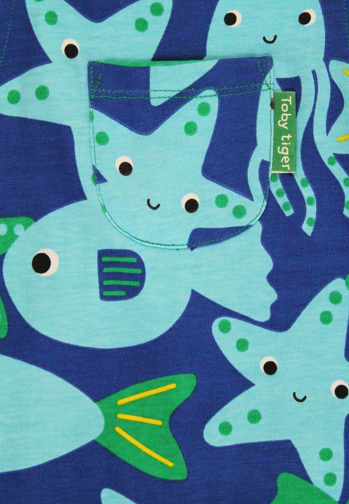 Organic Sea Creature Print Dungaree Shorts - Toby Tiger