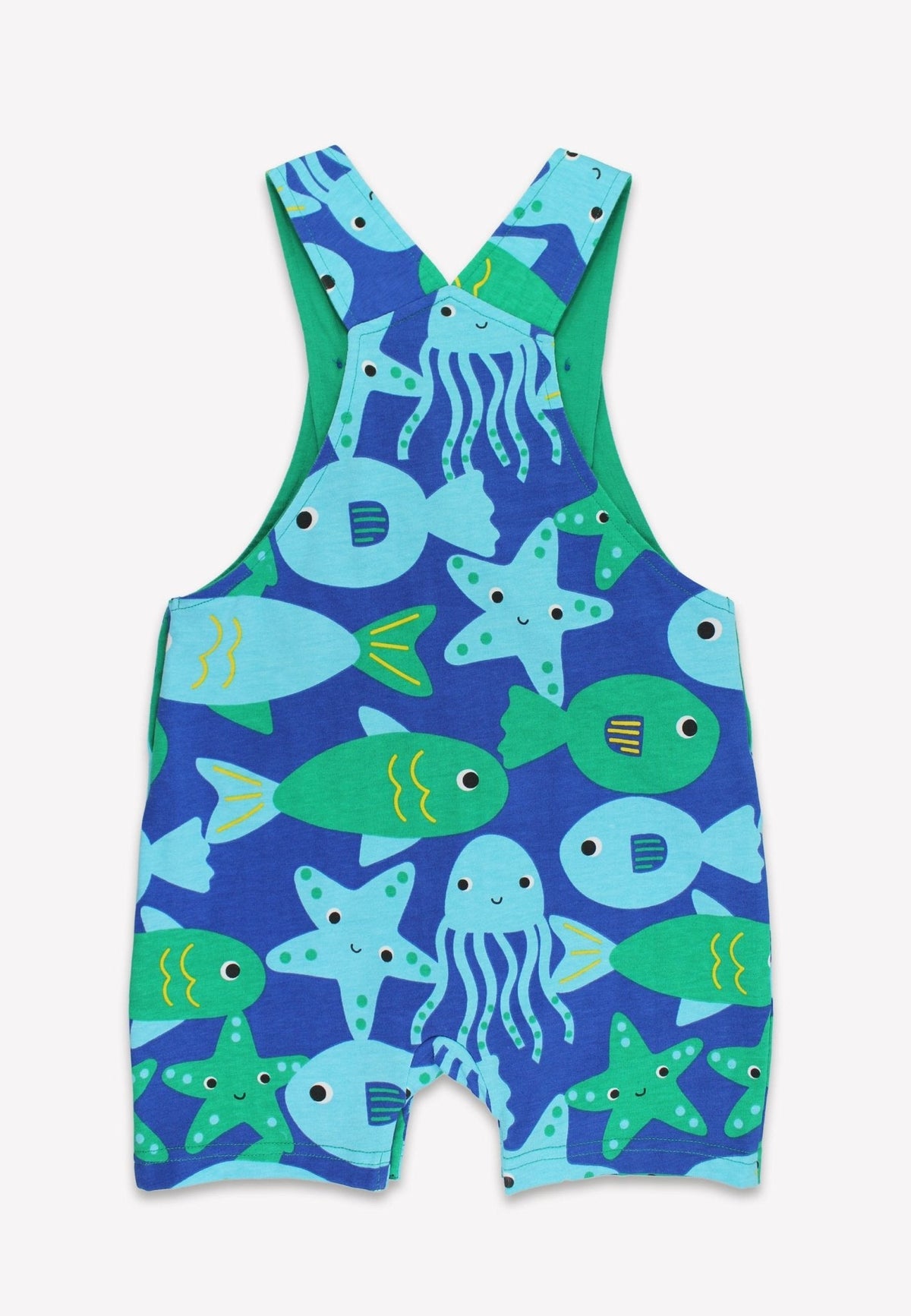 Organic Sea Creature Print Dungaree Shorts - Toby Tiger