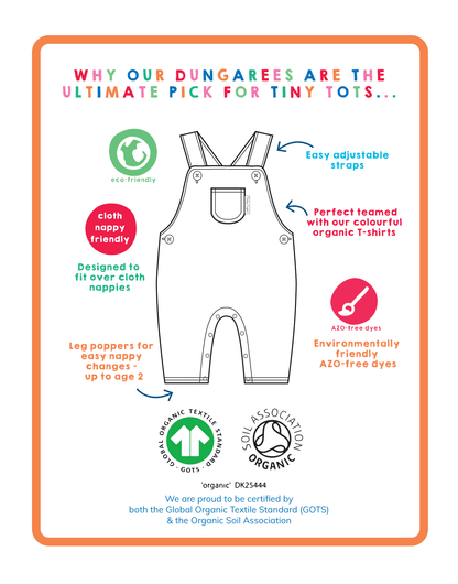 Organic Wild Cats Print Dungarees - Toby Tiger UK Retail