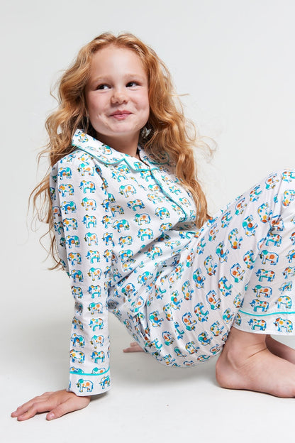 ella's polka dot parade - organic cotton kids pyjama set - Kutti Lulu