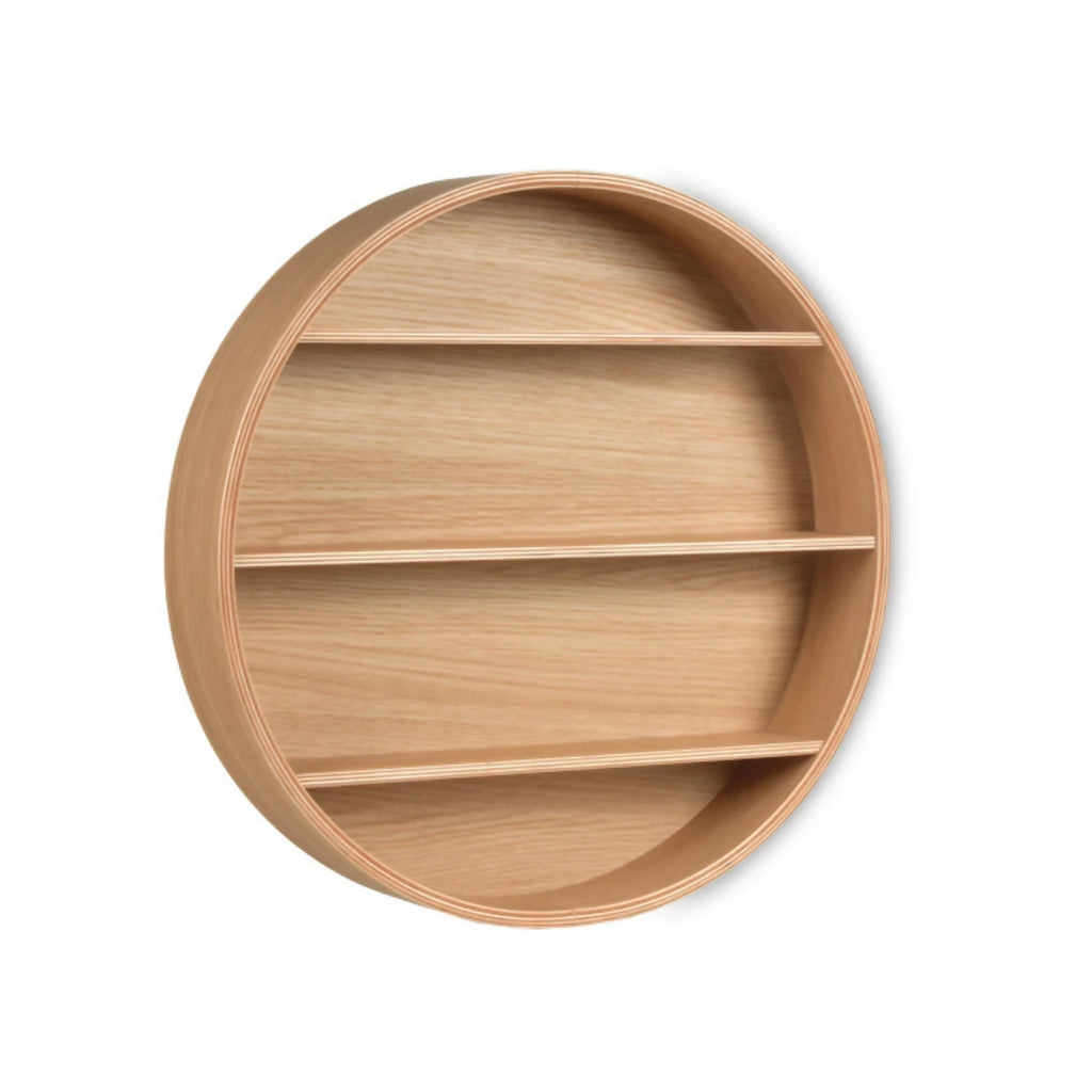 round wooden kids shelf by curve lab montessori inspired kids shelves