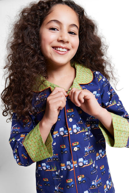 farmyard rumble - organic cotton kids pyjama set | organic baby sleepwear UK — KIDDYKIND