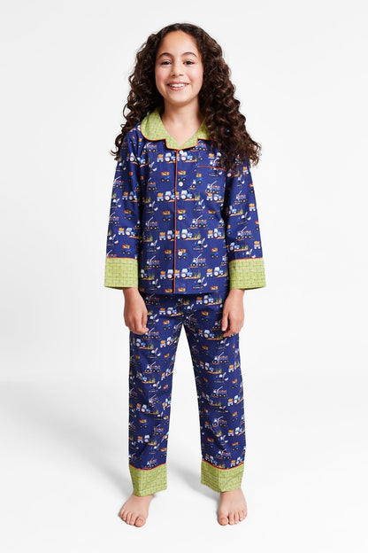 farmyard rumble - organic cotton kids pyjama set | organic baby sleepwear UK — KIDDYKIND