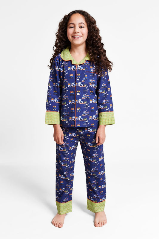 farmyard rumble - organic cotton kids pyjama set - Kutti Lulu