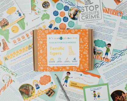 TERRIFIC TIGERS - Children’s eco activity kit (Age 5+) | open-ended wooden toy for kids UK